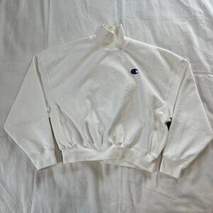 Champion Reverse Weave White Cropped Turtleneck Sweater NWT | Size XS